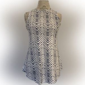 White & Blue Chevron Athleta Top